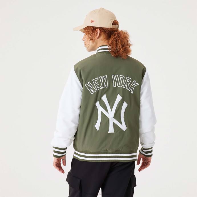 FFTN2565 New Era New York Yankees MLB Team Jaqueta bomber verde médio