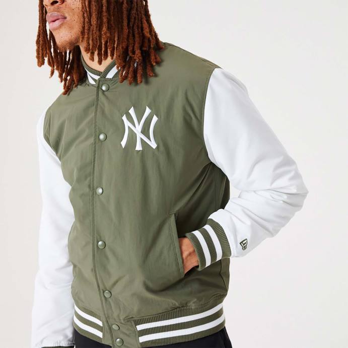 FFTN2565 New Era New York Yankees MLB Team Jaqueta bomber verde médio