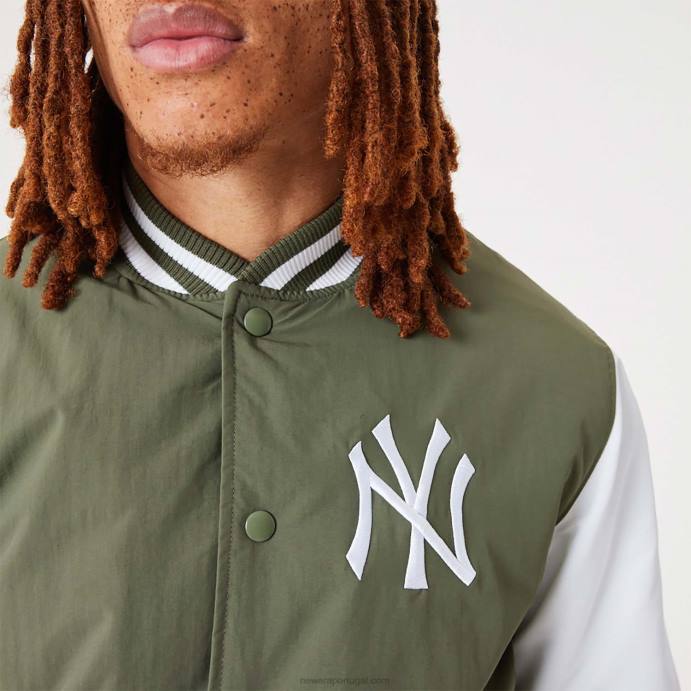FFTN2565 New Era New York Yankees MLB Team Jaqueta bomber verde médio