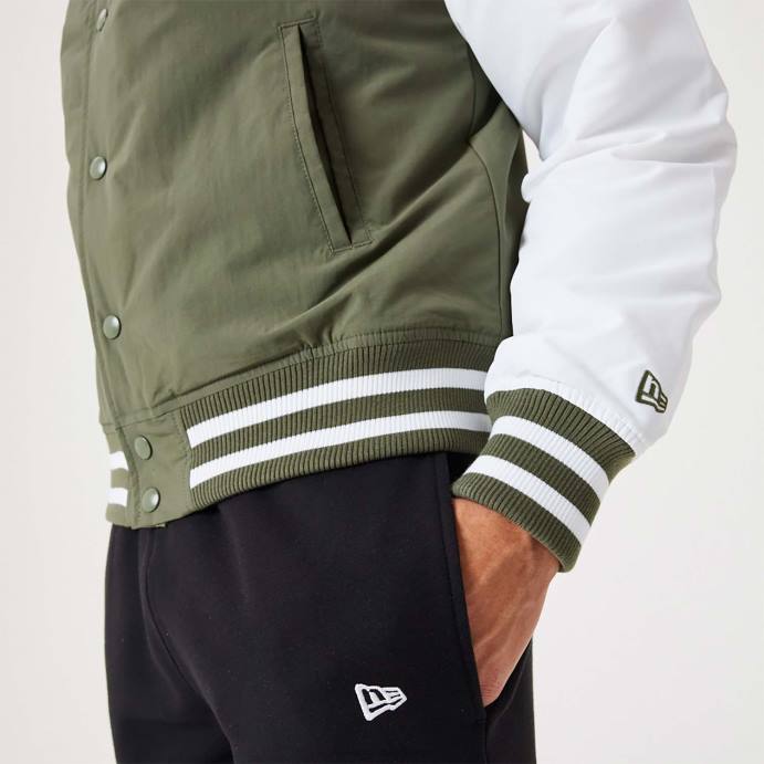 FFTN2565 New Era New York Yankees MLB Team Jaqueta bomber verde médio