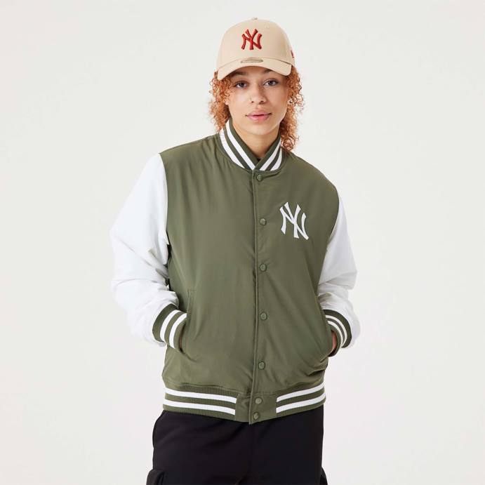 FFTN2565 New Era New York Yankees MLB Team Jaqueta bomber verde médio
