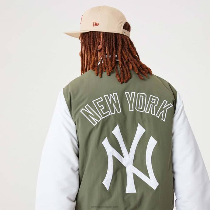 FFTN2565 New Era New York Yankees MLB Team Jaqueta bomber verde médio