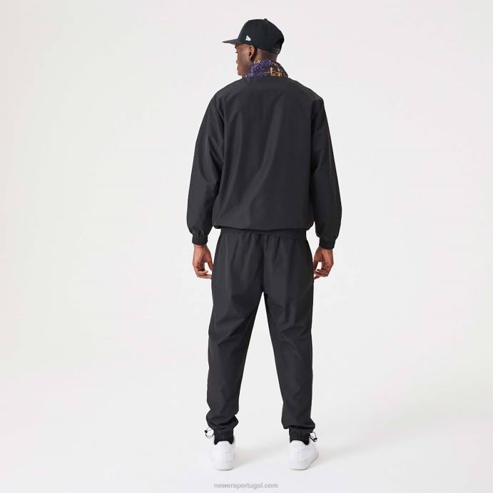 FFTN2568 New Era la lakers nba jaqueta preta com estampa all over