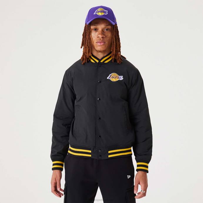 FFTN2569 New Era la lakers nba script jaqueta bomber preta