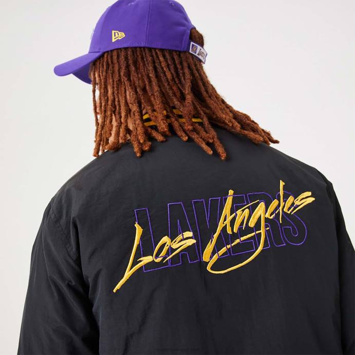 FFTN2569 New Era la lakers nba script jaqueta bomber preta