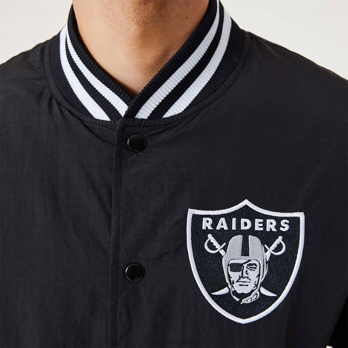 FFTN2570 New Era jaqueta bomber preta las vegas raiders nfl team logo