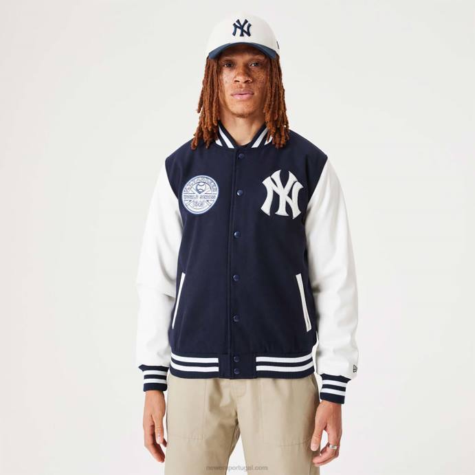 FFTN2572 New Era New York Yankees MLB Heritage Jaqueta Varsity azul escuro