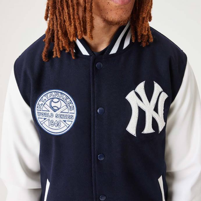 FFTN2572 New Era New York Yankees MLB Heritage Jaqueta Varsity azul escuro