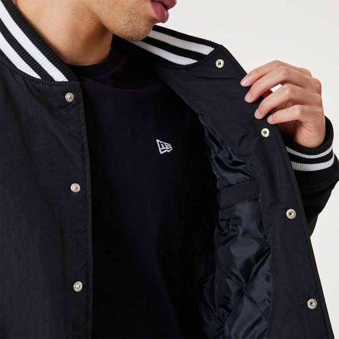 FFTN2573 New Era Jaqueta bomber preta New York Yankees MLB Team Logo