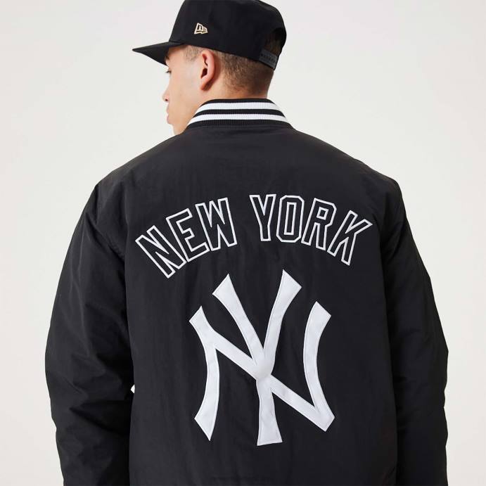 FFTN2573 New Era Jaqueta bomber preta New York Yankees MLB Team Logo