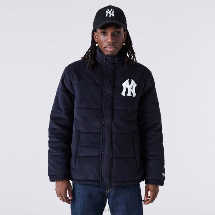 FFTN2575 New Era Jaqueta puffer New York Yankees mlb com cordão marinho