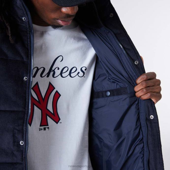FFTN2575 New Era Jaqueta puffer New York Yankees mlb com cordão marinho