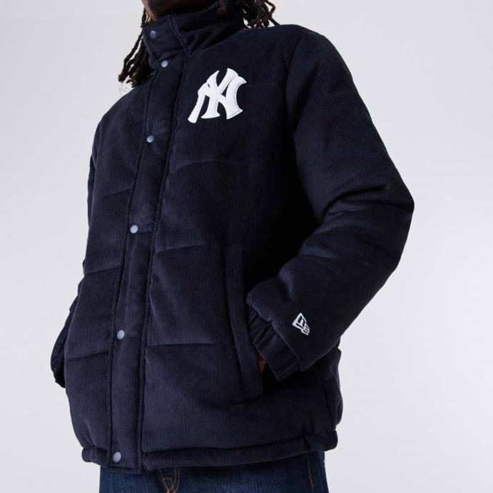 FFTN2575 New Era Jaqueta puffer New York Yankees mlb com cordão marinho