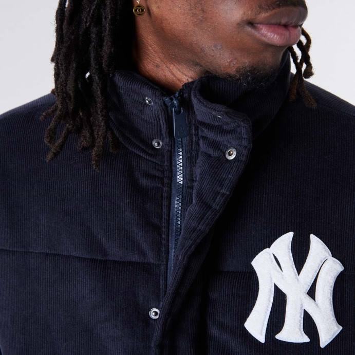 FFTN2575 New Era Jaqueta puffer New York Yankees mlb com cordão marinho