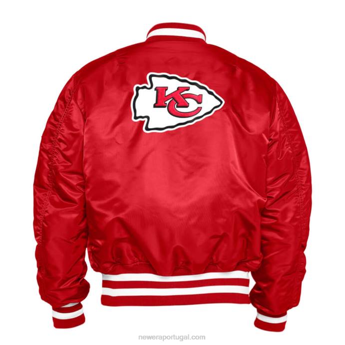FFTN2576 New Era Kansas City Chiefs X Alpha Industries Jaqueta bomber vermelha reversível