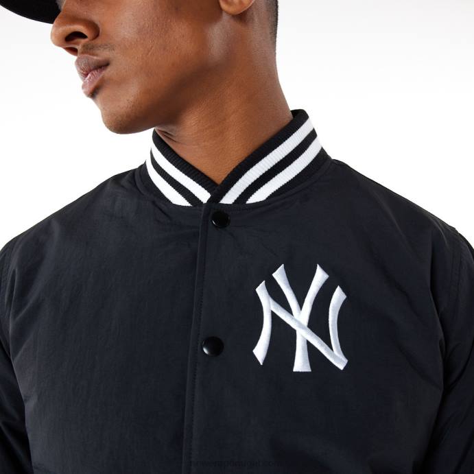 FFTN2584 New Era jaqueta bomber preta com logo do time new york yankees