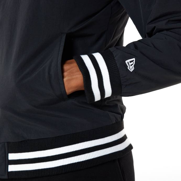 FFTN2584 New Era jaqueta bomber preta com logo do time new york yankees