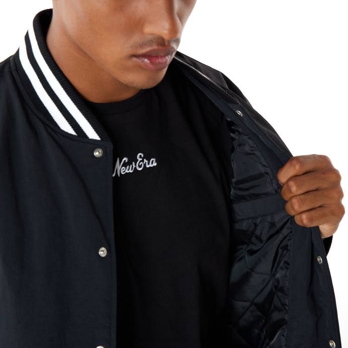 FFTN2584 New Era jaqueta bomber preta com logo do time new york yankees