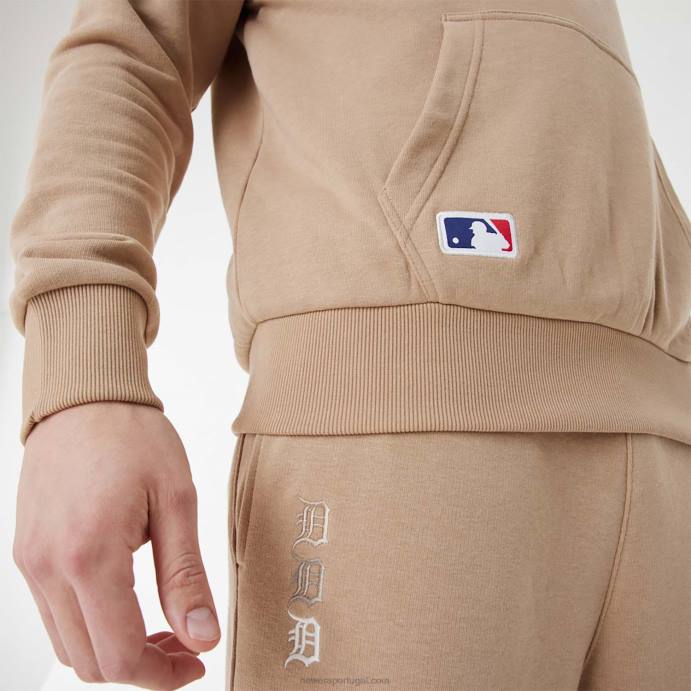 FFTN2656 New Era detroit tigers mlb pull over marrom com logo empilhado