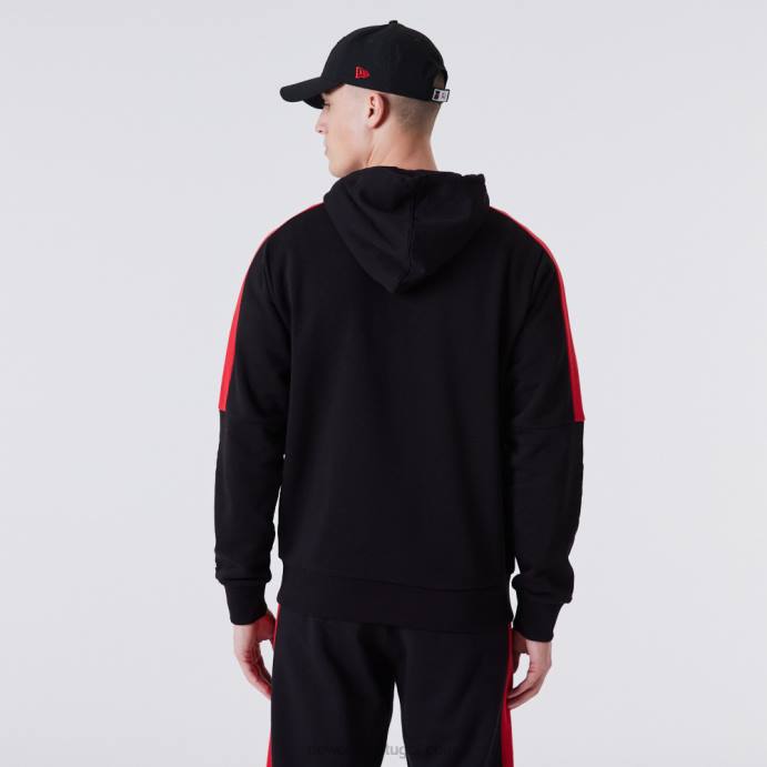 FFTN2658 New Era chicago bulls moletom preto com detalhe de painel de zíper