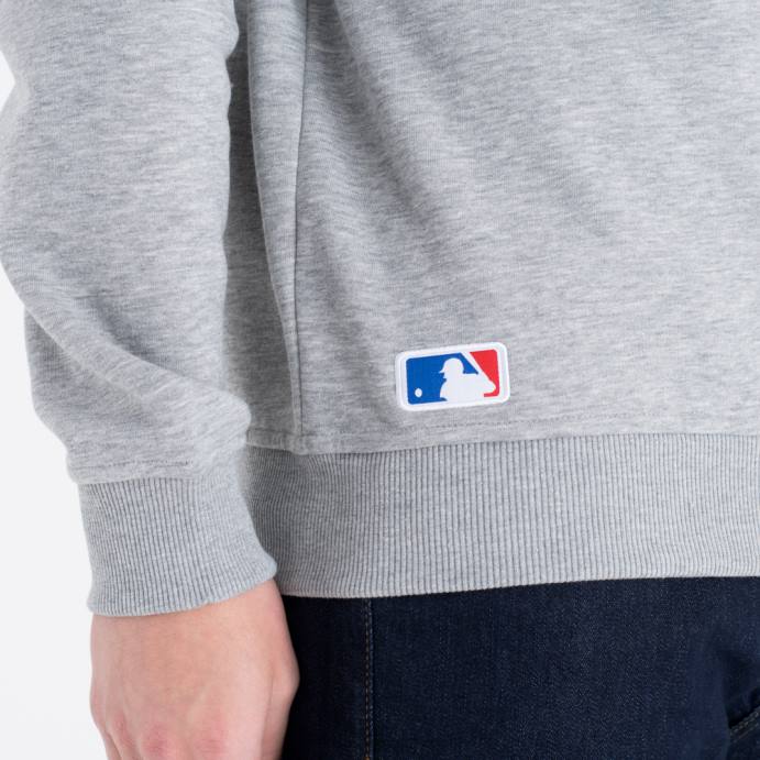 FFTN2662 New Era moletom gola careca cinza com logo mlb
