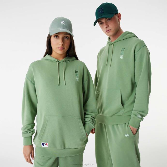 FFTN2664 New Era new york yankees mlb pull over verde com logo empilhado