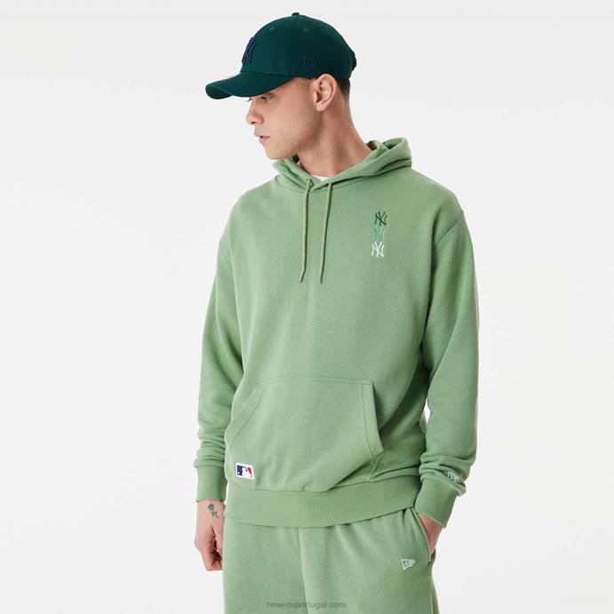 FFTN2664 New Era new york yankees mlb pull over verde com logo empilhado