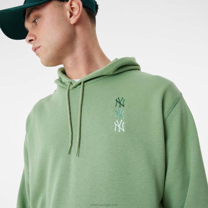 FFTN2664 New Era new york yankees mlb pull over verde com logo empilhado