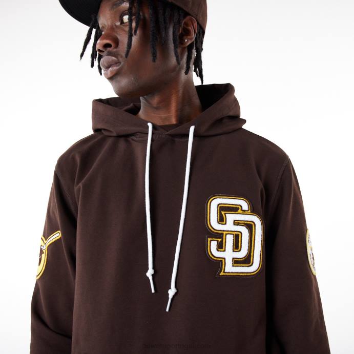 FFTN2666 New Era san diego padres mlb logo select moletom com capuz preto