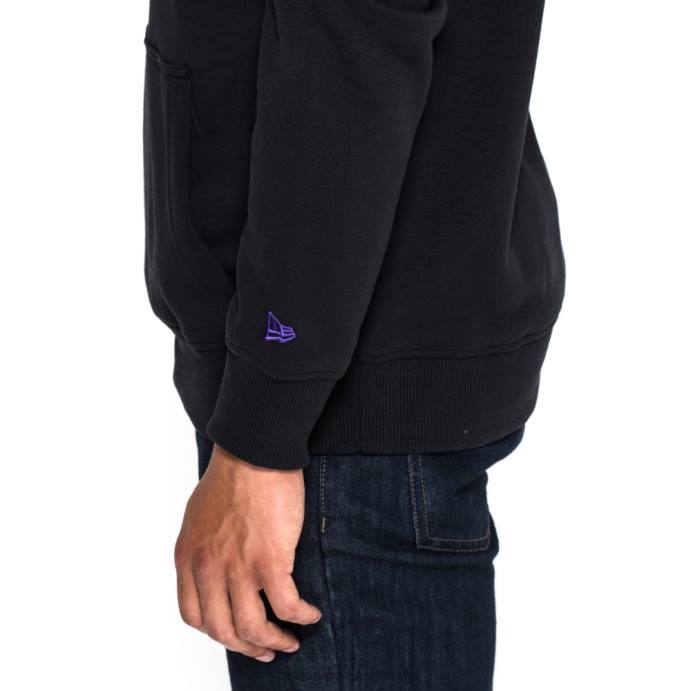 FFTN2669 New Era moletom preto com logo da equipe vikings minnesota