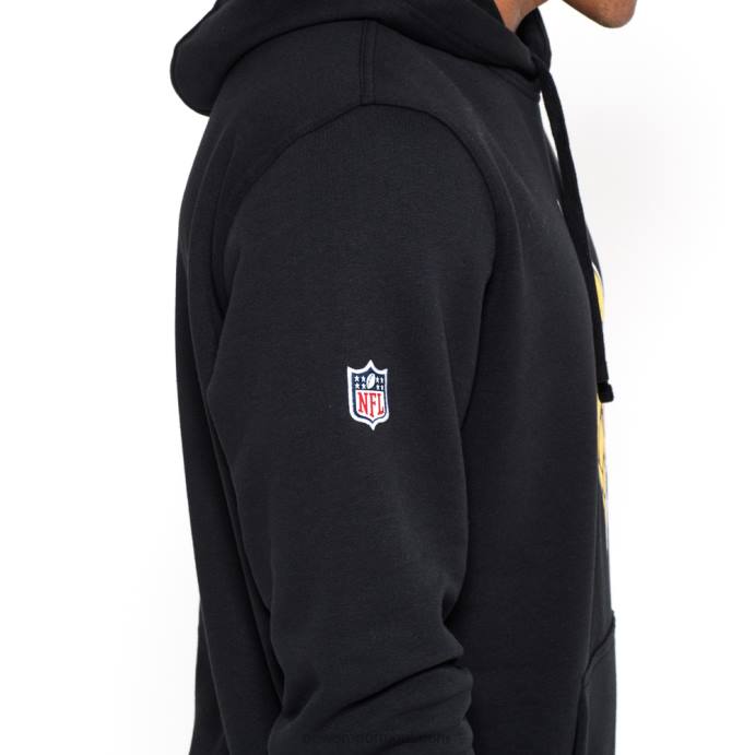 FFTN2669 New Era moletom preto com logo da equipe vikings minnesota