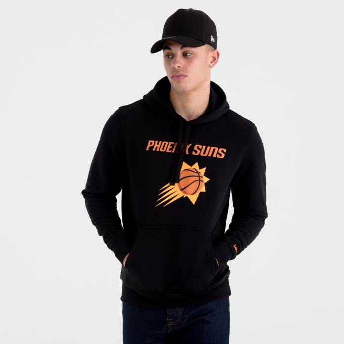 FFTN2671 New Era moletom preto com logo da equipe Phoenix Suns