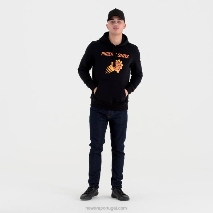 FFTN2671 New Era moletom preto com logo da equipe Phoenix Suns