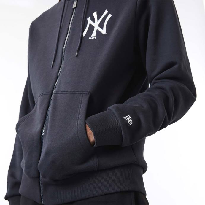 FFTN2675 New Era New York Yankees MLB League Moletom com zíper azul marinho essencial