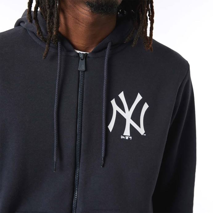 FFTN2675 New Era New York Yankees MLB League Moletom com zíper azul marinho essencial