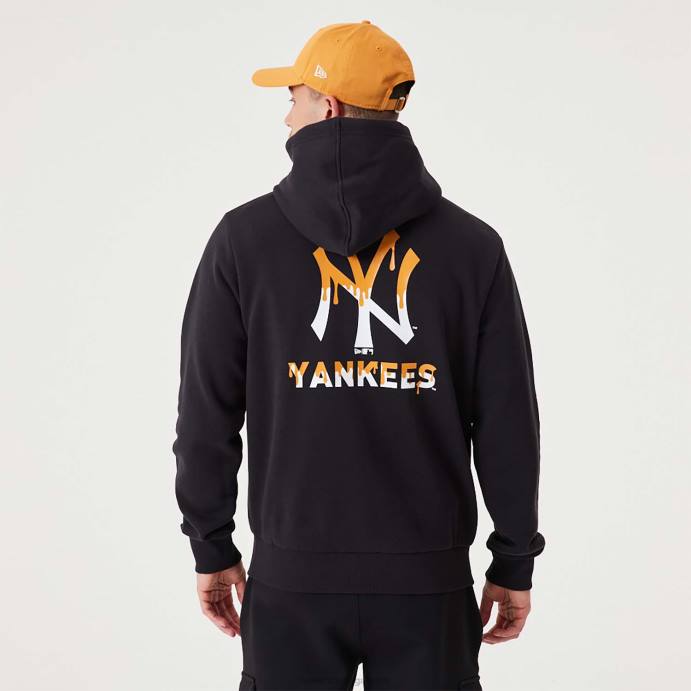 FFTN2689 New Era new york yankees mlb drip logo moletom preto com capuz