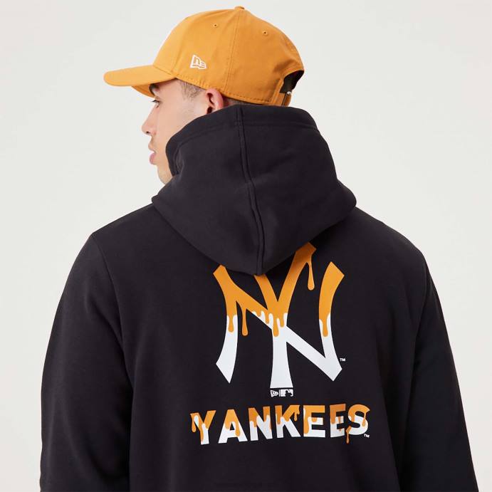 FFTN2689 New Era new york yankees mlb drip logo moletom preto com capuz