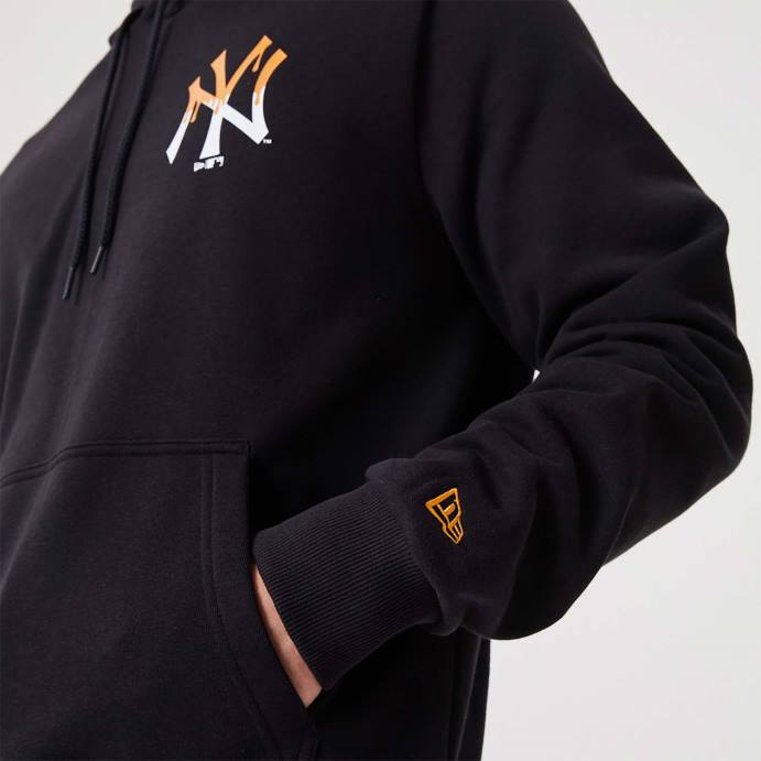 FFTN2689 New Era new york yankees mlb drip logo moletom preto com capuz