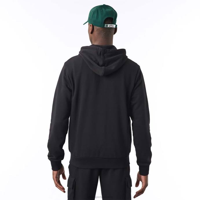 FFTN2690 New Era Milwaukee Bucks Moletom com capuz e zíper nba script preto