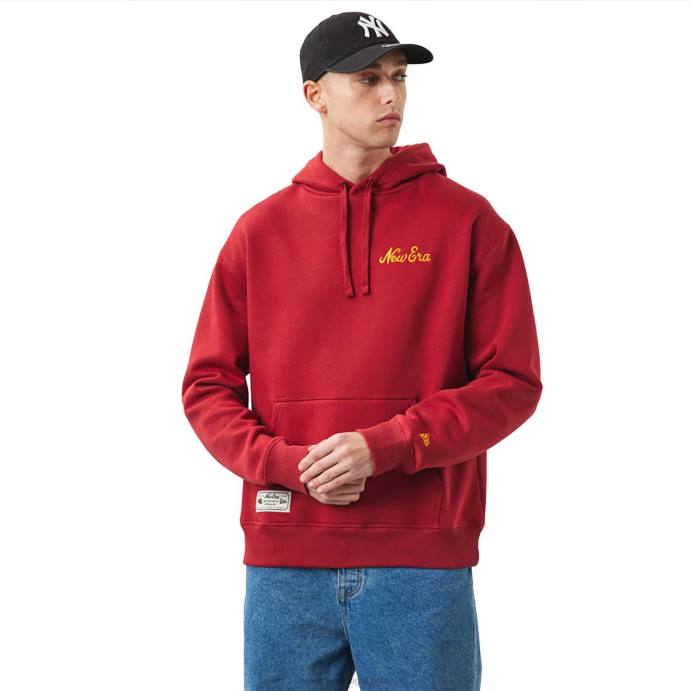 FFTN2691 New Era moletom oversized vermelho logo