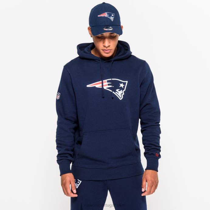 FFTN2693 New Era New England Patriots Moletom com logo azul do time