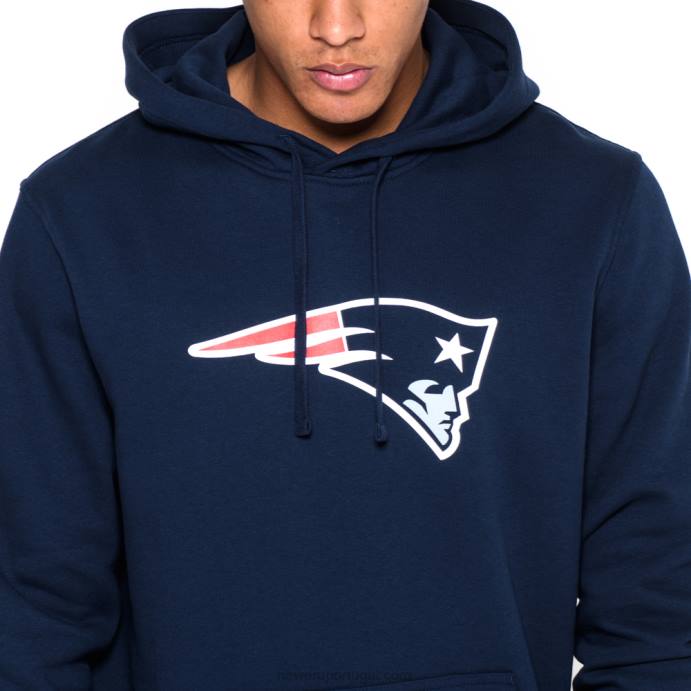 FFTN2693 New Era New England Patriots Moletom com logo azul do time