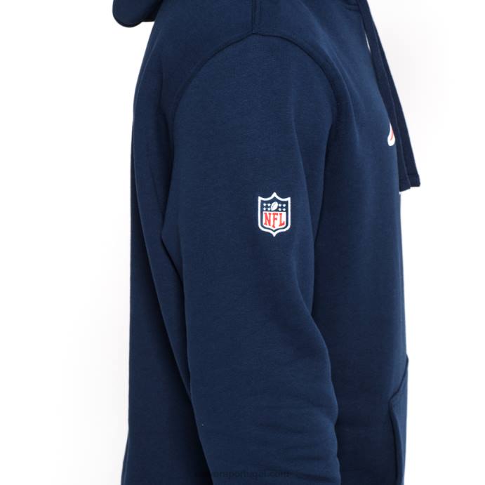 FFTN2693 New Era New England Patriots Moletom com logo azul do time