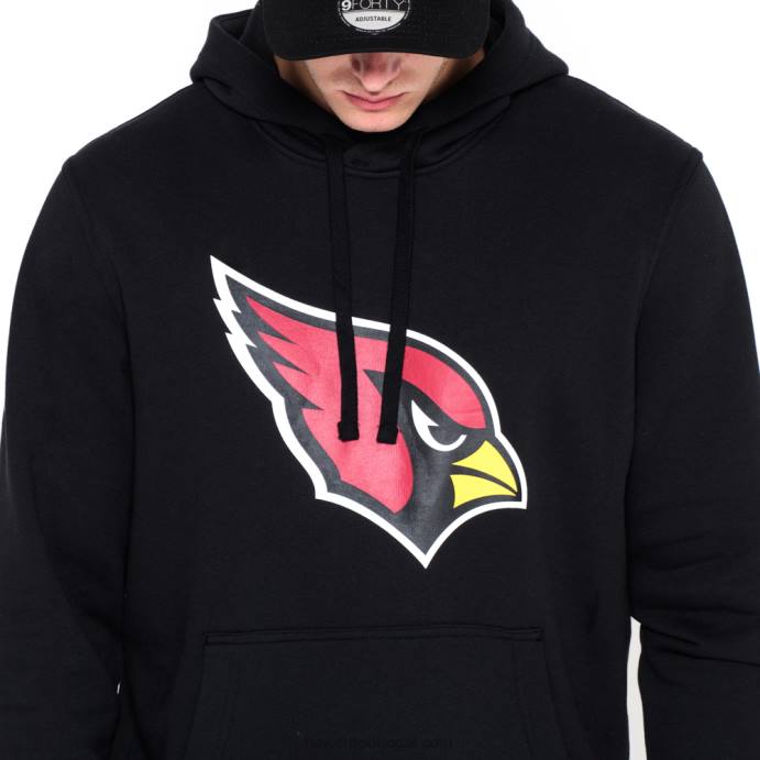 FFTN2708 New Era moletom preto com logo do time arizona cardinals
