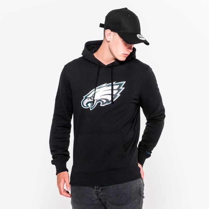 FFTN2710 New Era philadelphia eagles moletom preto com logo da equipe