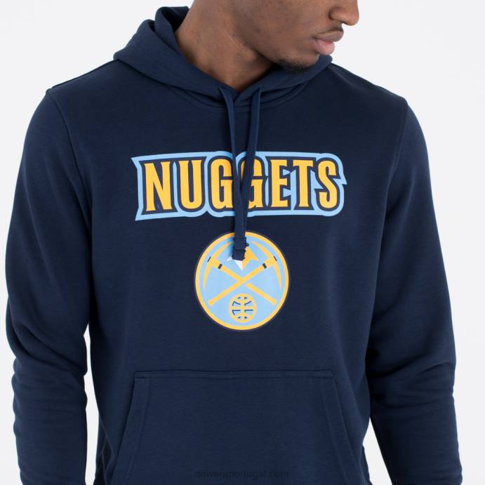 FFTN2711 New Era denver nuggets moletom azul marinho com logo da equipe