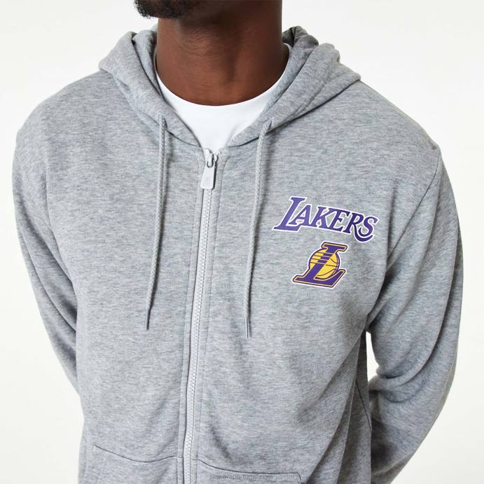 FFTN2712 New Era la lakers nba essentials moletom cinza médio com zíper