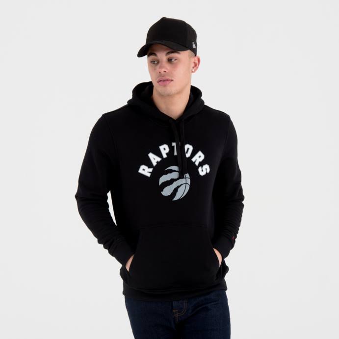 FFTN2717 New Era toronto raptors moletom preto com logo da equipe