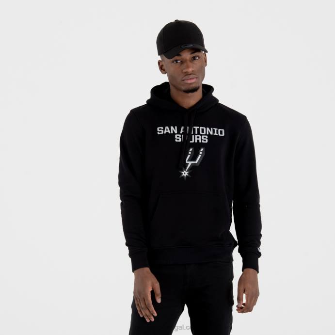 FFTN2718 New Era san antonio spurs moletom preto com logo do time da nba