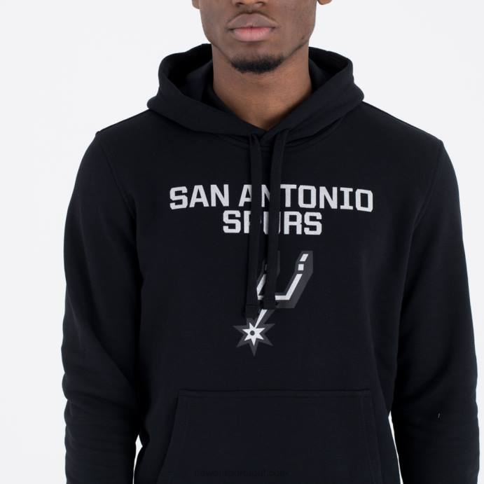 FFTN2718 New Era san antonio spurs moletom preto com logo do time da nba